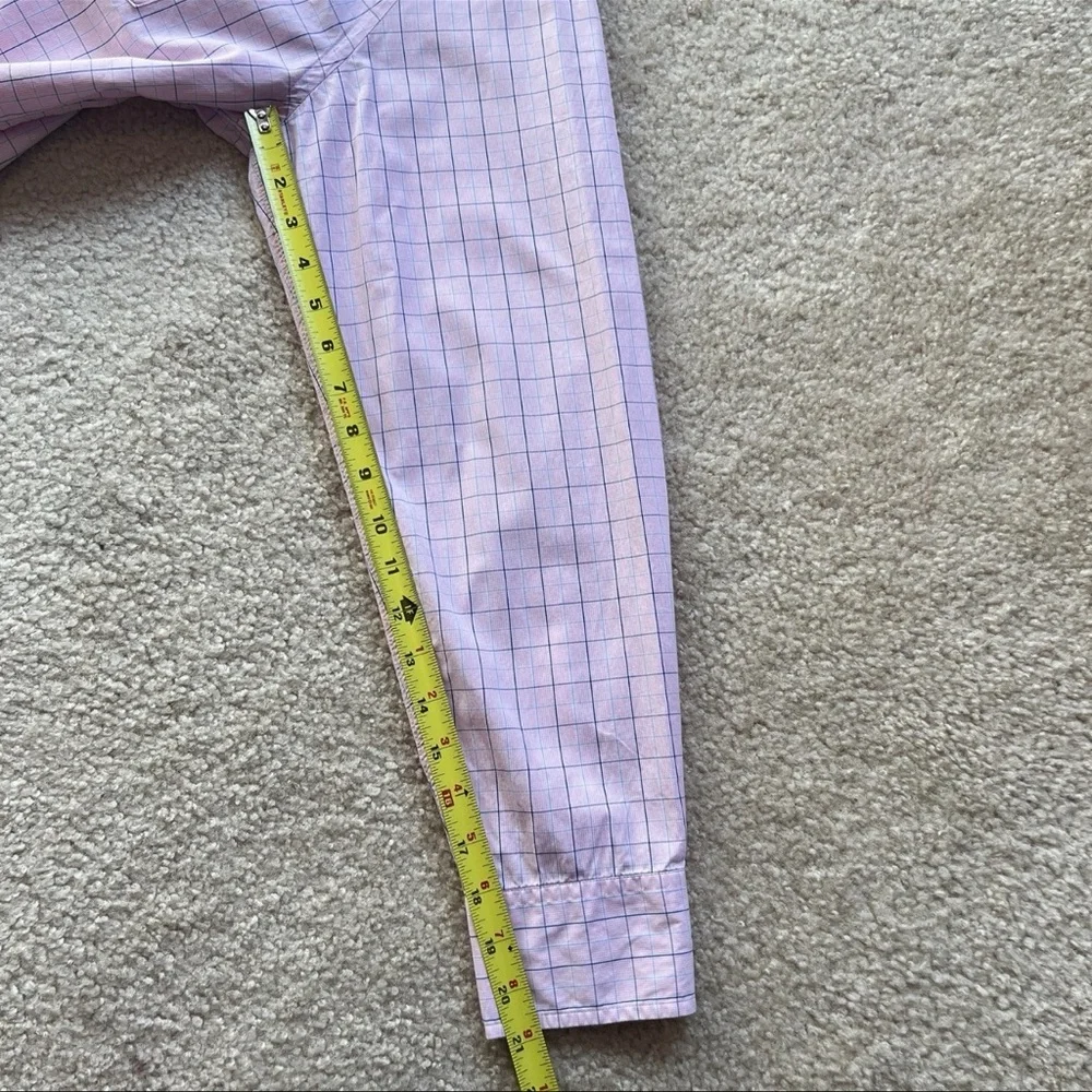 J. Crew Men’s Size XL Dress Shirt Checkered 120's 2ply Cotton Button Down Pink